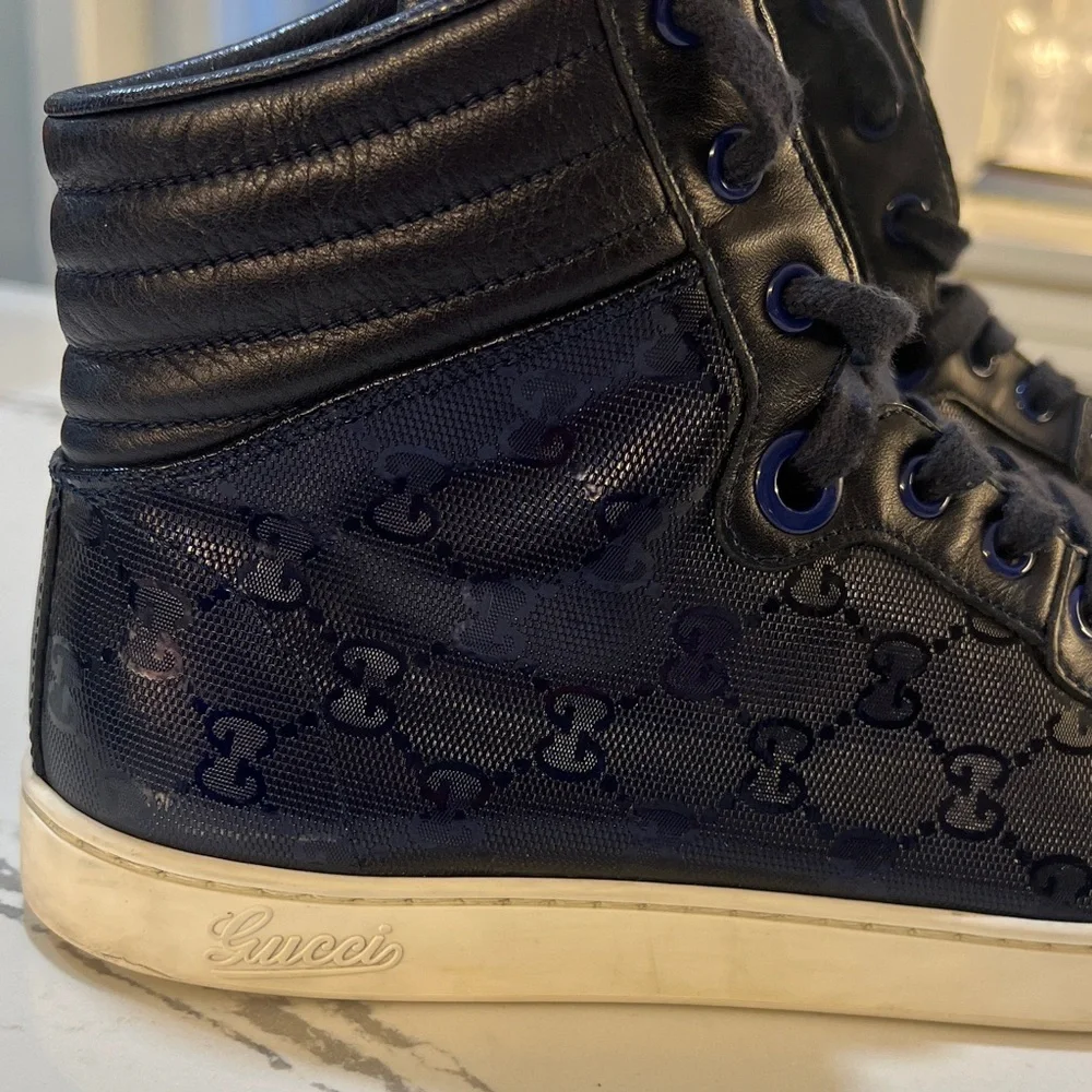 Gucci Black and Blue High-Top Sneakers size Men’s 8 UK (Run like 10 US)